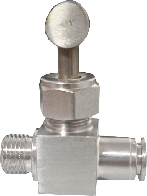 Игольчатый кран нар 1/4 быстросъм на шланг D 8 мм. из нержавеющей стали 